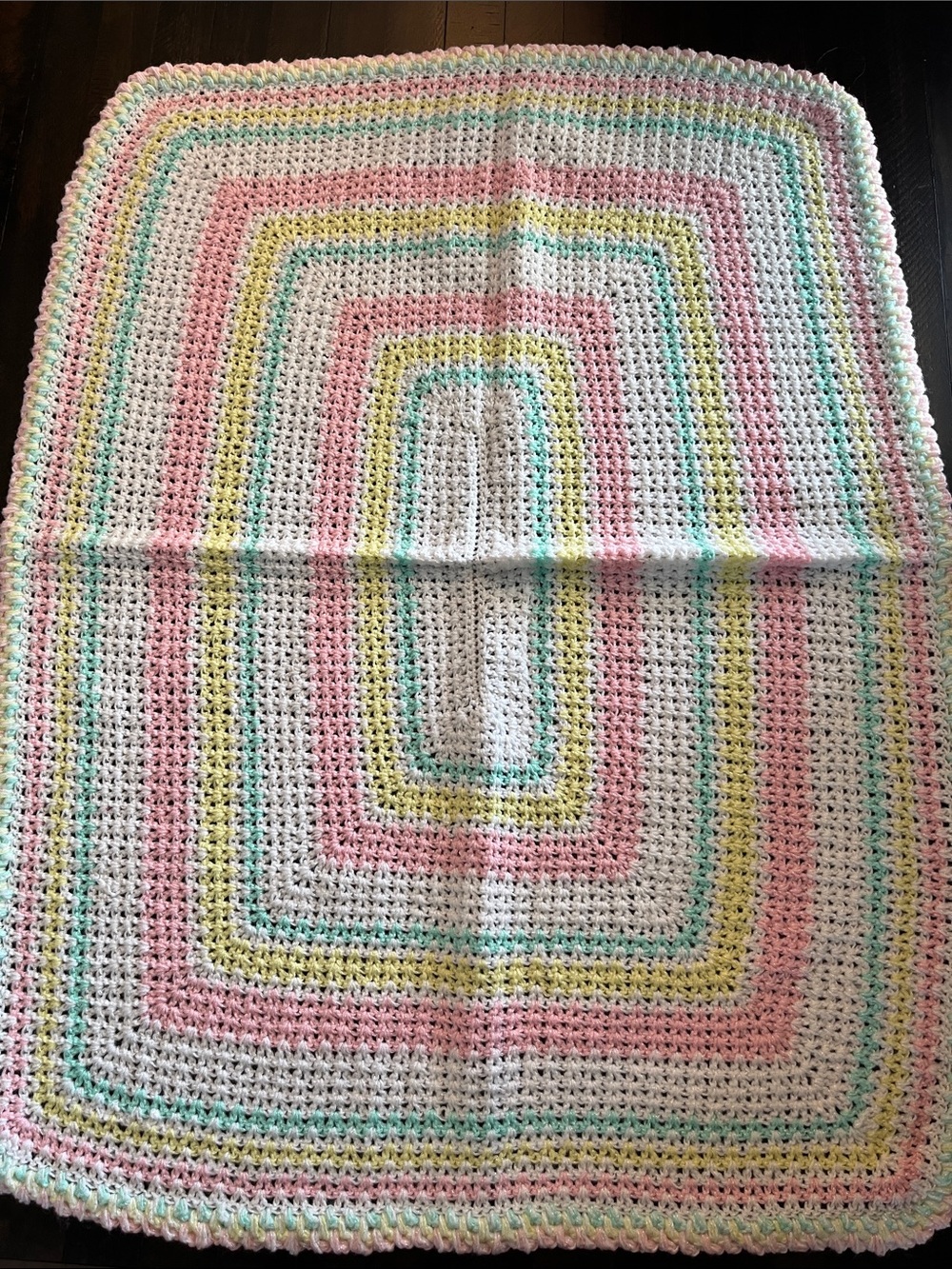 Vintage 1980 Knitted Baby Blanket